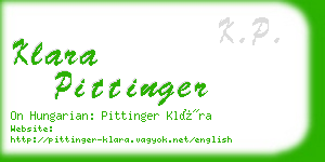 klara pittinger business card
